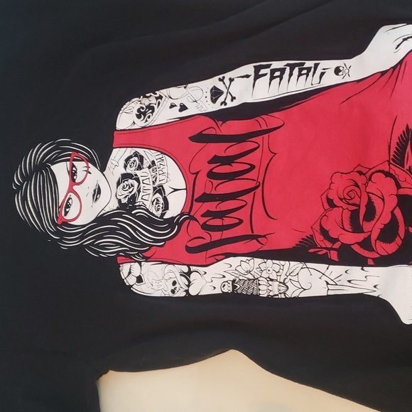 Fatal Black Graphic Tee Shirt Sz Lg - Picture 5 of 6